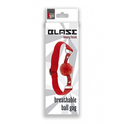 Красный кляп-шар с отверстиями BLAZE BREATHABLE BALL GAG