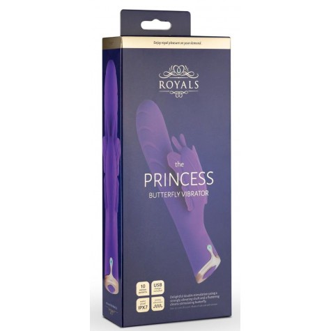 Фиолетовый вибратор-кролик The Princess Butterfly Vibrator - 20,5 см.